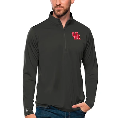 Men's Antigua Charcoal Houston Cougars Tribute Quarter-Zip Top