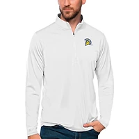 Men's Antigua White San Jose State Spartans Tribute Quarter-Zip Top