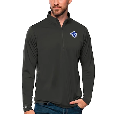 Men's Antigua Charcoal Seton Hall Pirates Tribute Quarter-Zip Top