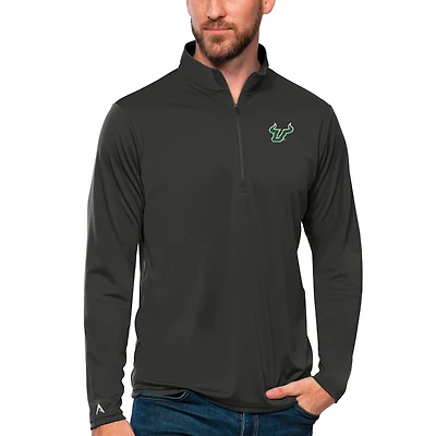 Men's Antigua Charcoal South Florida Bulls Tribute Quarter-Zip Top