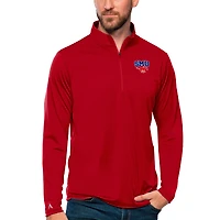 Men's Antigua Red SMU Mustangs Tribute Quarter-Zip Top