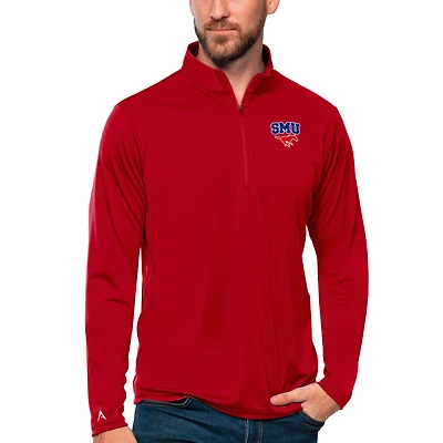 Men's Antigua SMU Mustangs Tribute Quarter-Zip Top