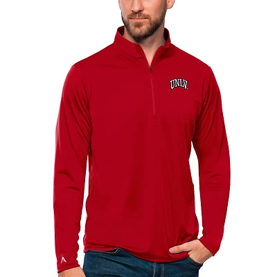 Men's Antigua Scarlet UNLV Rebels Tribute Quarter-Zip Top