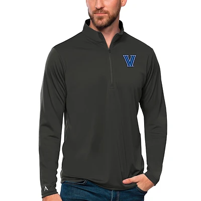 Men's Antigua Charcoal Villanova Wildcats Tribute Quarter-Zip Top