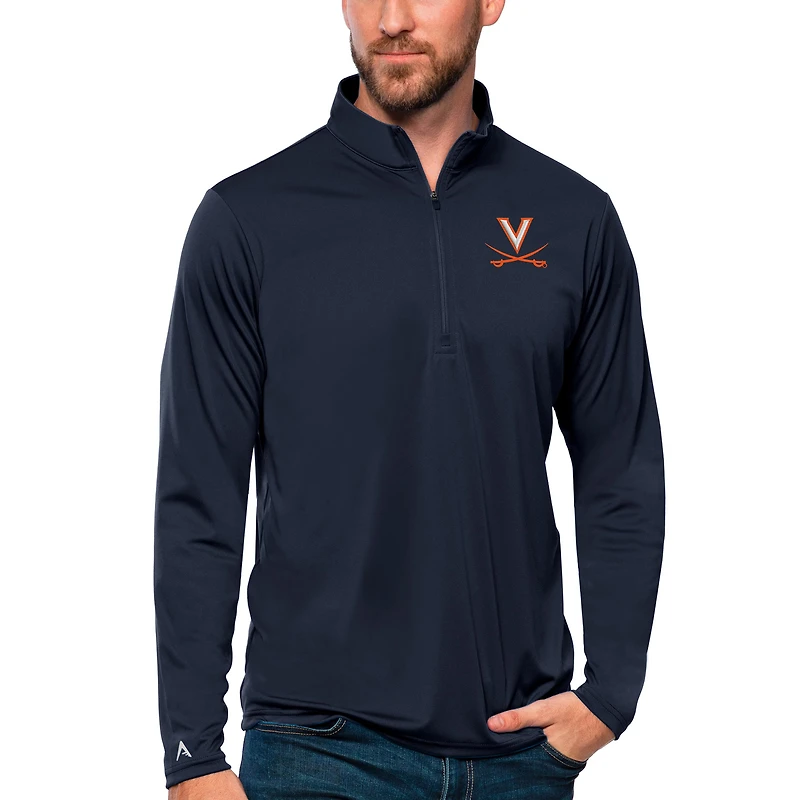 Men's Antigua Navy Virginia Cavaliers Tribute Quarter-Zip Top