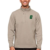 Men's Antigua Oatmeal Charlotte 49ers Course Quarter-Zip Pullover Top
