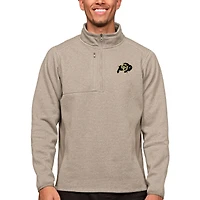 Men's Antigua Oatmeal Colorado Buffaloes Course Quarter-Zip Pullover Top