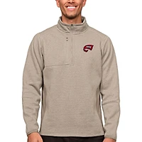 Men's Antigua Oatmeal Western Kentucky Hilltoppers Course Quarter-Zip Pullover Top