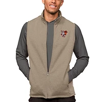 Men's Antigua Oatmeal Bowling Green St. Falcons Course Full-Zip Vest