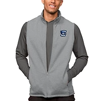 Men's Antigua Heather Gray Creighton Bluejays Course Full-Zip Vest