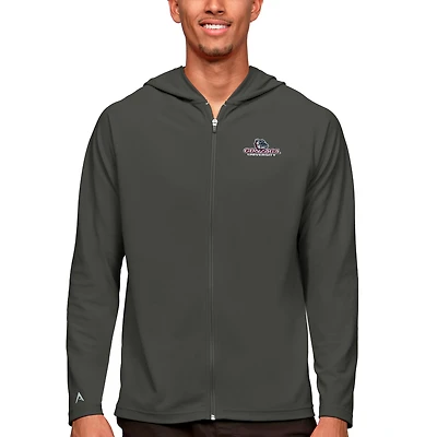 Men's Antigua Charcoal Gonzaga Bulldogs Legacy Full-Zip Hoodie