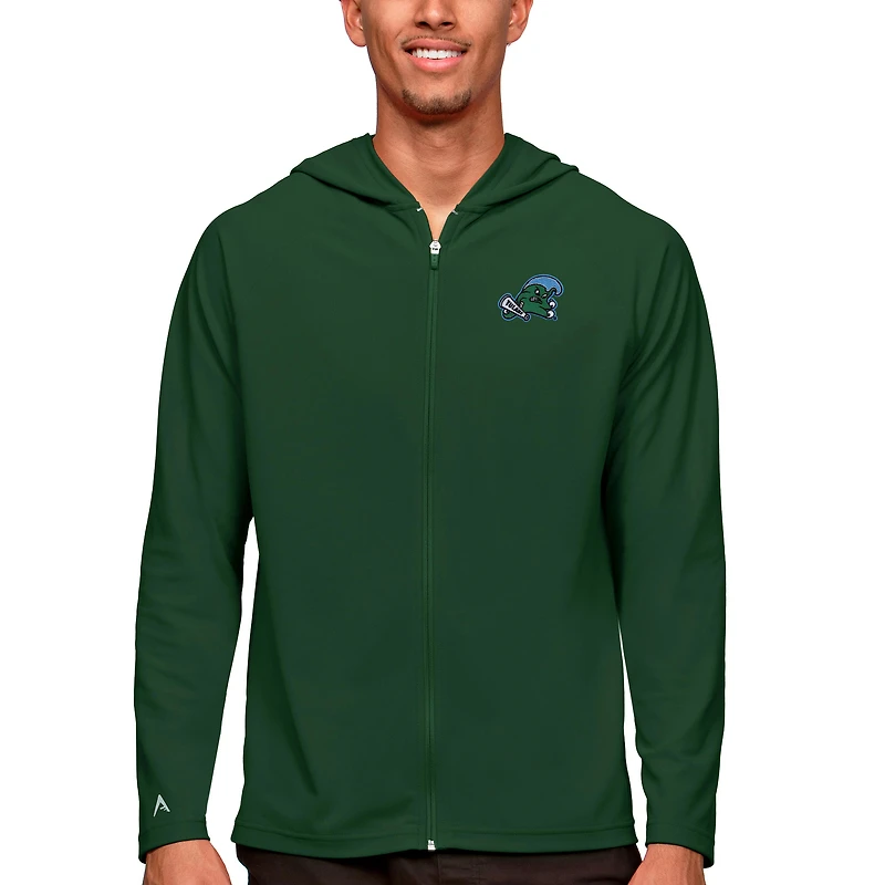 Men's Antigua Green Tulane Green Wave Legacy Full-Zip Hoodie