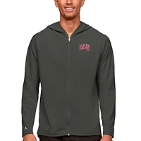 Men's Antigua Charcoal UNLV Rebels Legacy Full-Zip Hoodie