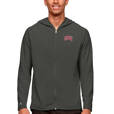 Men's Antigua Charcoal UNLV Rebels Legacy Full-Zip Hoodie