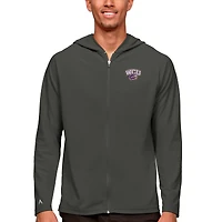 Men's Antigua Charcoal Western Carolina Catamounts Legacy Full-Zip Hoodie