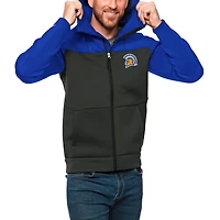 Men's Antigua Royal/Charcoal San Jose State Spartans Protect Full-Zip Hoodie