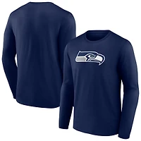 Men's College Navy Seattle Seahawks Primary Team Logo Long Sleeve T-Shirt
