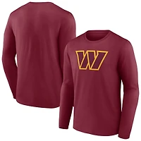 Men's Burgundy Washington Commanders Primary Team Logo Long Sleeve T-Shirt