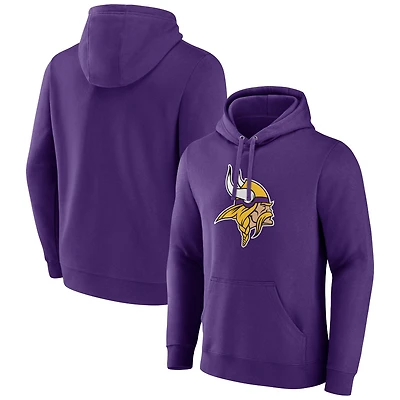 Men's Purple Minnesota Vikings Primary Team Logo Fitted Pullover Hoodie