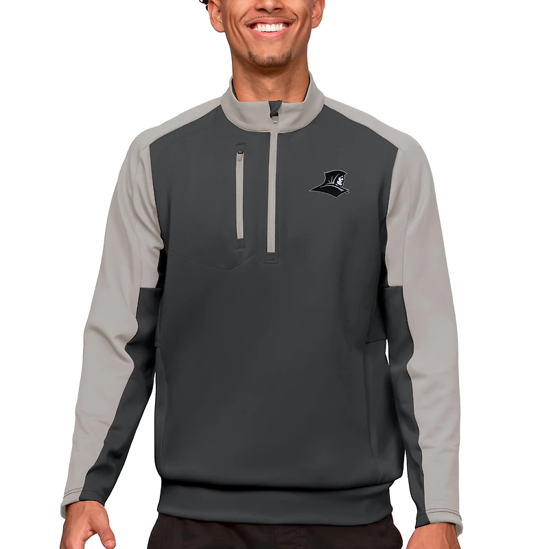 Men's Antigua Charcoal/Silver Providence Friars Team Quarter-Zip Pullover Top