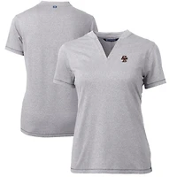 Women's Cutter & Buck Heather Gray Boston College Eagles Forge Blade V-Neck Top