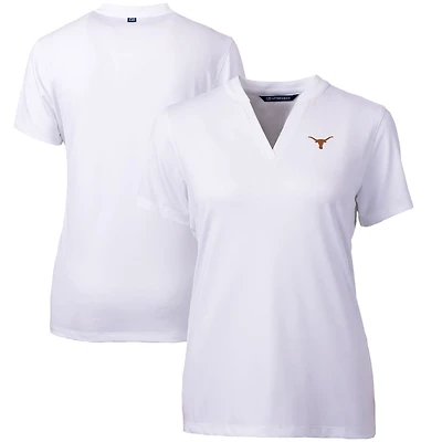 Women's Cutter & Buck White Texas Longhorns Forge Blade V-Neck Top