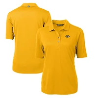 Women's Cutter & Buck Gold Missouri Tigers Virtue Eco Pique Recycled Polo