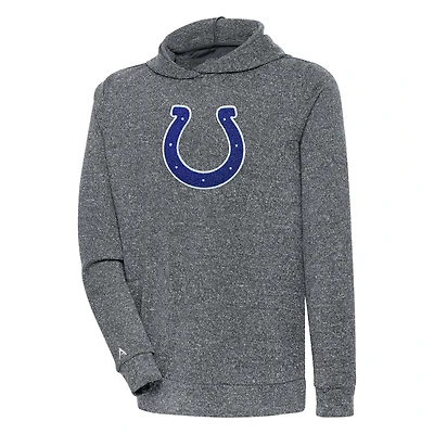 Men's Antigua Charcoal Indianapolis Colts Absolute Chenille Pullover Hoodie