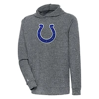 Men's Antigua Charcoal Indianapolis Colts Absolute Chenille Pullover Hoodie