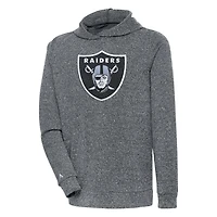 Men's Antigua Charcoal Las Vegas Raiders Absolute Chenille Pullover Hoodie