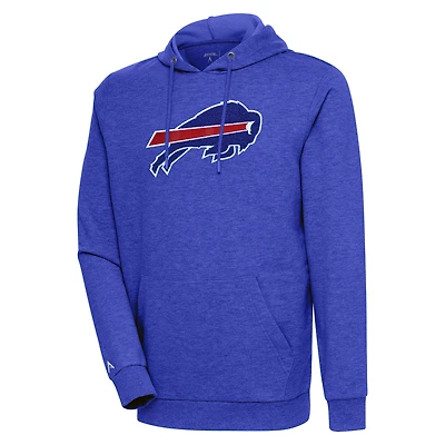 Men's Antigua Heathered Royal Buffalo Bills Action Chenille Pullover Hoodie