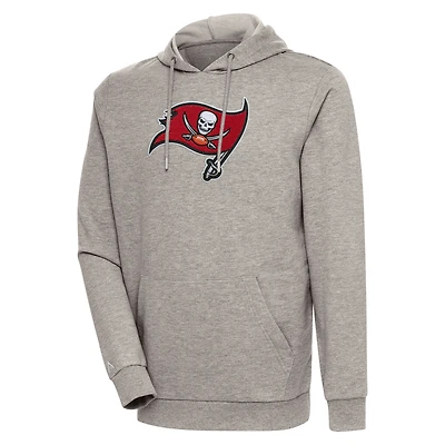 Men's Antigua Oatmeal Tampa Bay Buccaneers Action Chenille Pullover Hoodie