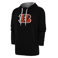 Men's Antigua Black Cincinnati Bengals Victory Chenille Pullover Hoodie