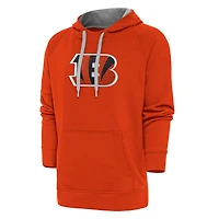 Men's Antigua Orange Cincinnati Bengals Victory Chenille Pullover Hoodie