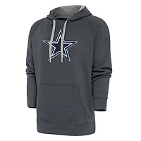 Men's Antigua Charcoal Dallas Cowboys Victory Chenille Pullover Hoodie