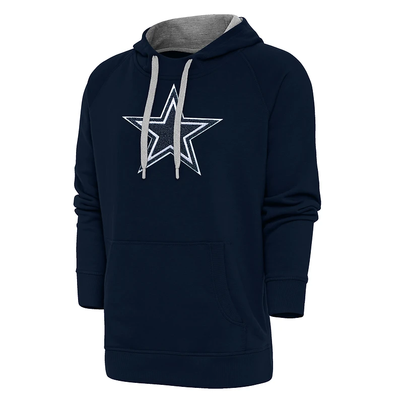 Men's Antigua Navy Dallas Cowboys Victory Chenille Pullover Hoodie