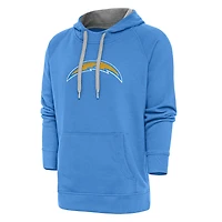 Men's Antigua Powder Blue Los Angeles Chargers Victory Chenille Pullover Hoodie