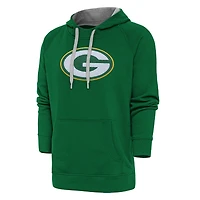 Men's Antigua Green Green Bay Packers Victory Chenille Pullover Hoodie