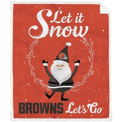 Cleveland Browns 50'' x 60'' Let It Snow Sherpa Flannel Fleece Blanket