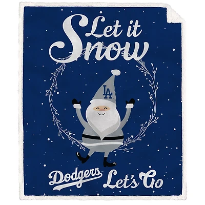 Los Angeles Dodgers 50'' x 60'' Let It Snow Sherpa Flannel Fleece Blanket