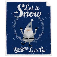Los Angeles Dodgers 50'' x 60'' Let It Snow Sherpa Flannel Fleece Blanket