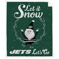 New York Jets 50'' x 60'' Let It Snow Sherpa Flannel Fleece Blanket