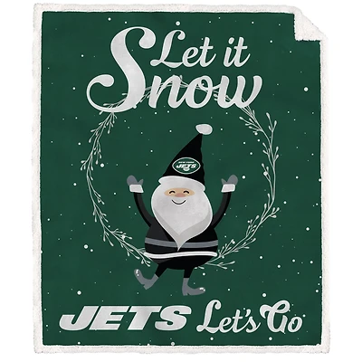 New York Jets 50'' x 60'' Let It Snow Sherpa Flannel Fleece Blanket