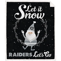 Las Vegas Raiders 50'' x 60'' Let It Snow Sherpa Flannel Fleece Blanket