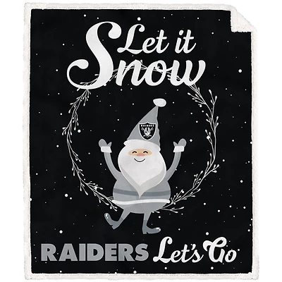 Las Vegas Raiders 50'' x 60'' Let It Snow Sherpa Flannel Fleece Blanket