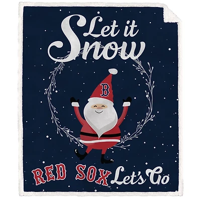 Boston Red Sox 50'' x 60'' Let It Snow Sherpa Flannel Fleece Blanket