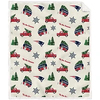 New England Patriots 50'' x 60'' Holiday Pickup Truck Sherpa Flannel Fleece Blanket