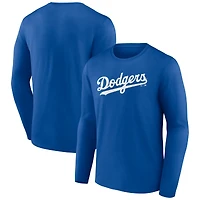 Men's Royal Los Angeles Dodgers Wordmark Long Sleeve T-Shirt