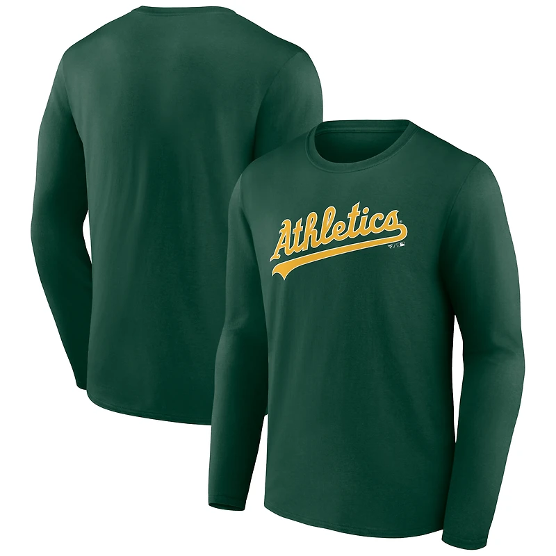 Men's Green Athletics Wordmark Long Sleeve T-Shirt