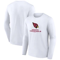 Men's White Arizona Cardinals Logo Team Lockup Long Sleeve T-Shirt